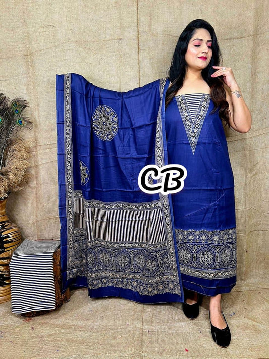 Ajrakh Print dress material